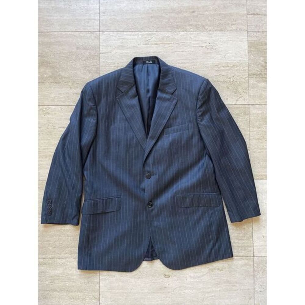 Dolce & Gabbana Blue Pinstripe Wool Blend Blazer Sport Coat‎